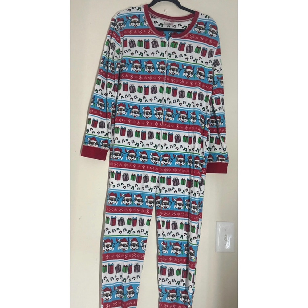 Buc-ees Mens XL Christmas Union Suit Thermal Pajamas Santa Beaver One Piece